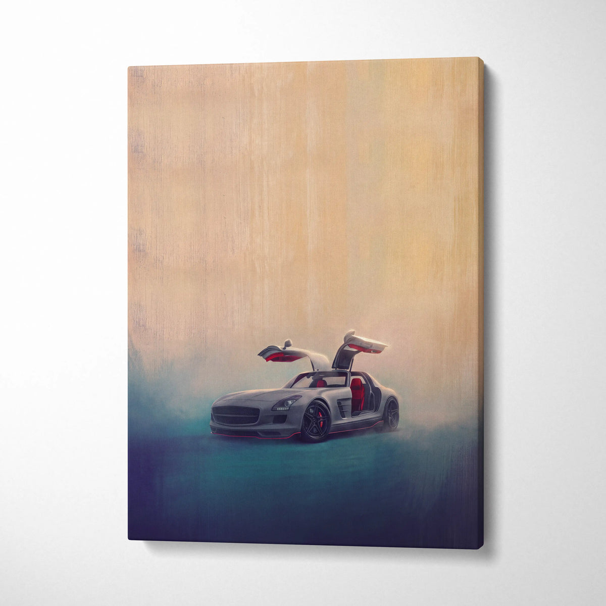 Mercedes-Benz SLS AMG Inspired Canvas Art, Luxury Exotic Car Wall Decor Print