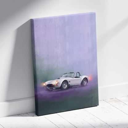 AC Shelby Cobra Inspired Automotive Wall Art, Classic Roadster Canvas Print for Living Room