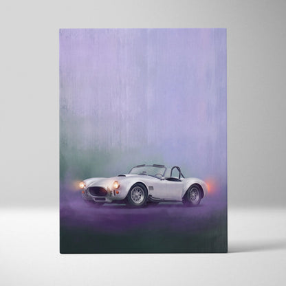 AC Shelby Cobra Inspired Automotive Wall Art, Classic Roadster Canvas Print for Living Room