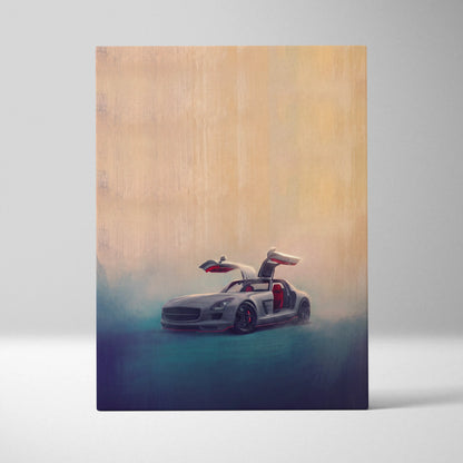 Mercedes-Benz SLS AMG Inspired Canvas Art, Luxury Exotic Car Wall Decor Print