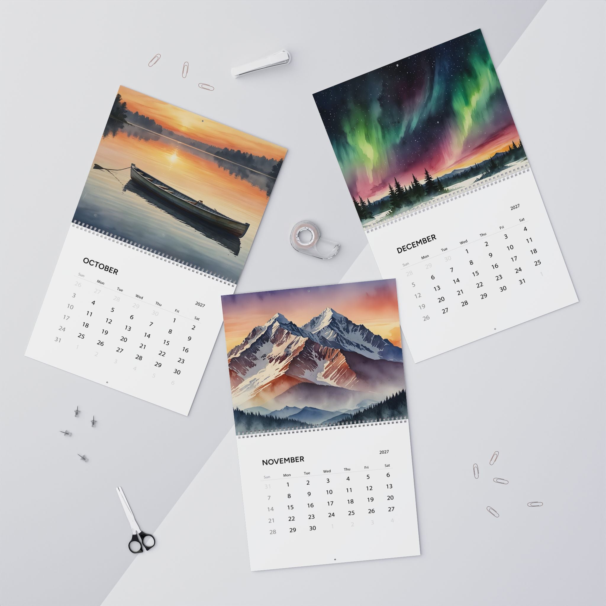2027 Watercolor Artwork Wall Calendar – Colorful Artistic Designs & Dreamy Painted Art Collection