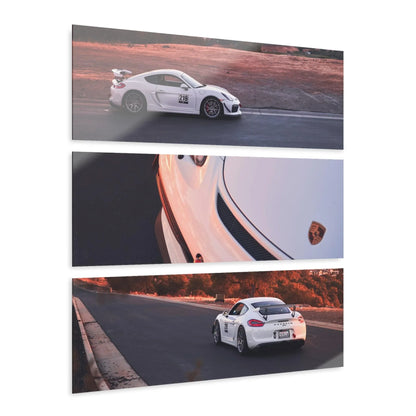 Porsche GT4 3-Piece Acrylic Wall Art #001 for Car Lovers