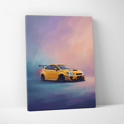 Subaru WRX STI Inspired Canvas Art, Rally Car Wall Decor for Garage