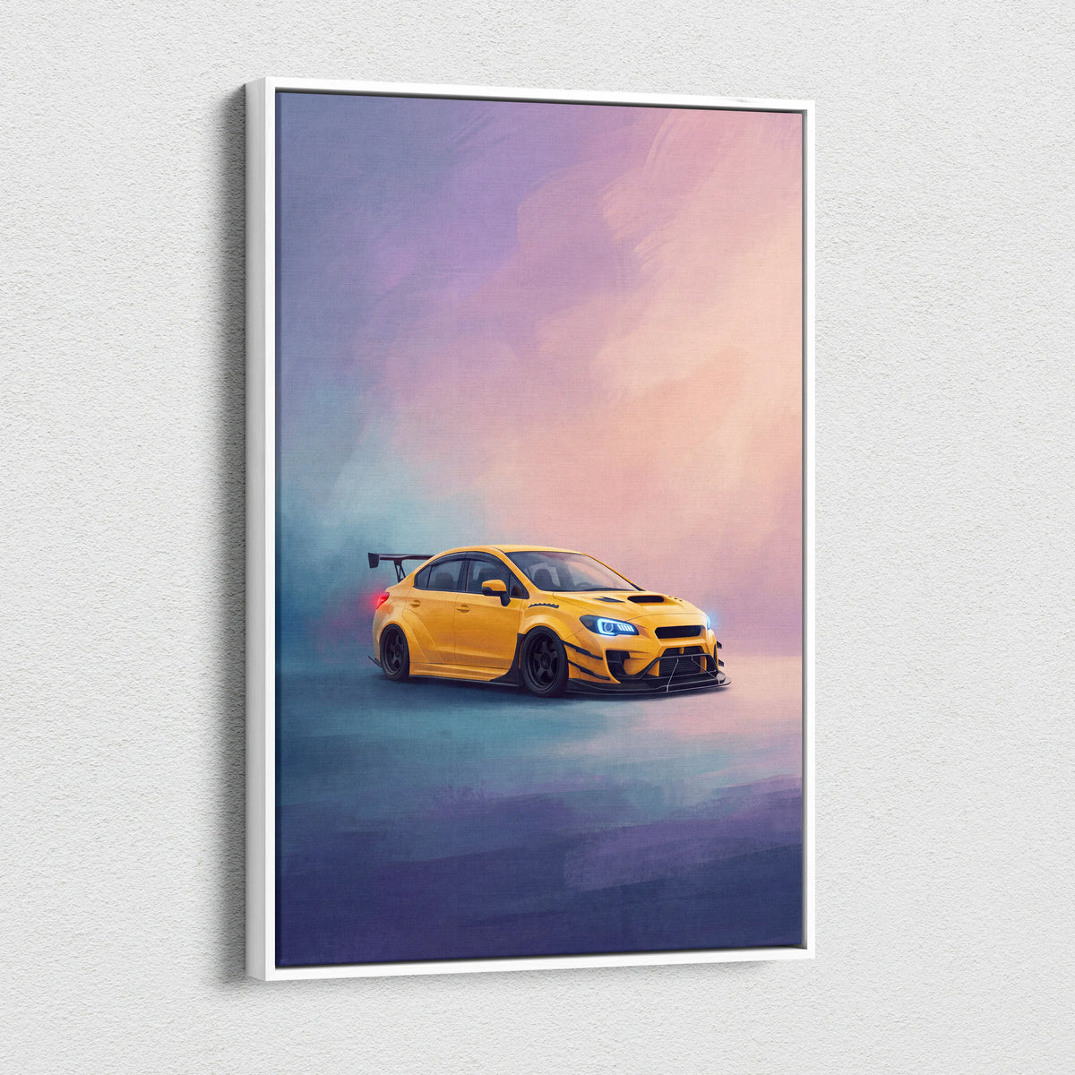 Subaru WRX STI Inspired Canvas Art, Rally Car Wall Decor for Garage