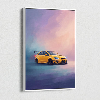 Subaru WRX STI Inspired Canvas Art, Rally Car Wall Decor for Garage