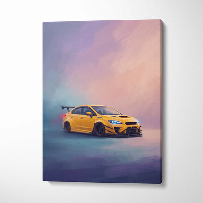Subaru WRX STI Inspired Canvas Art, Rally Car Wall Decor for Garage