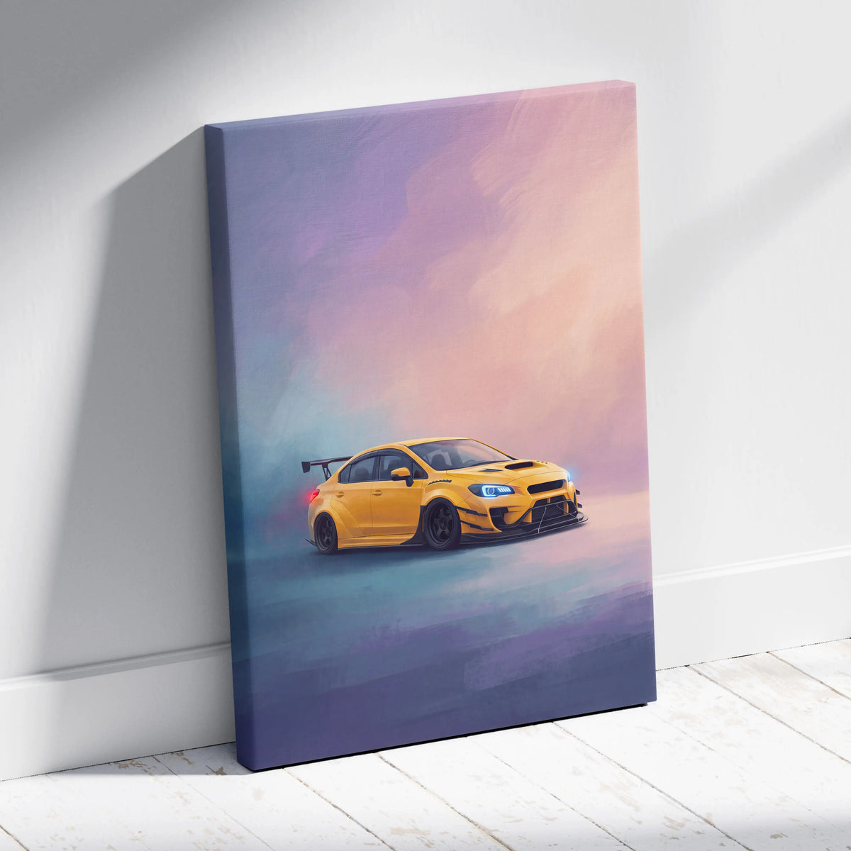 Subaru WRX STI Inspired Canvas Art, Rally Car Wall Decor for Garage