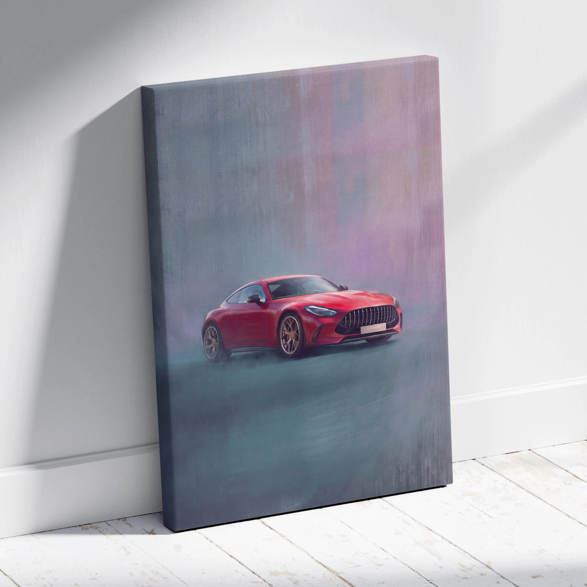 Mercedes-AMG GT Inspired Car Wall Art, Modern Luxury Sports Car Canvas Painting