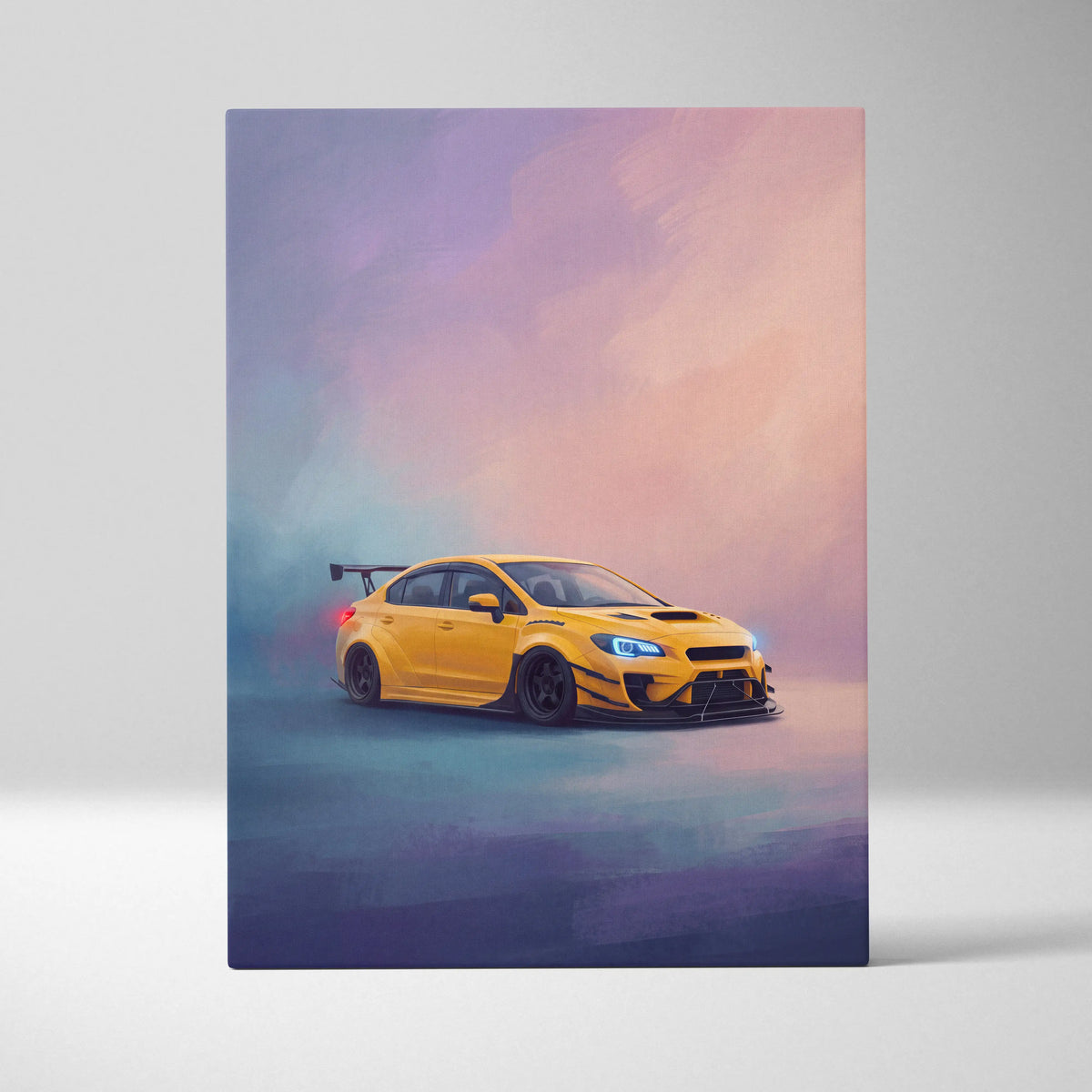 Subaru WRX STI Inspired Canvas Art, Rally Car Wall Decor for Garage