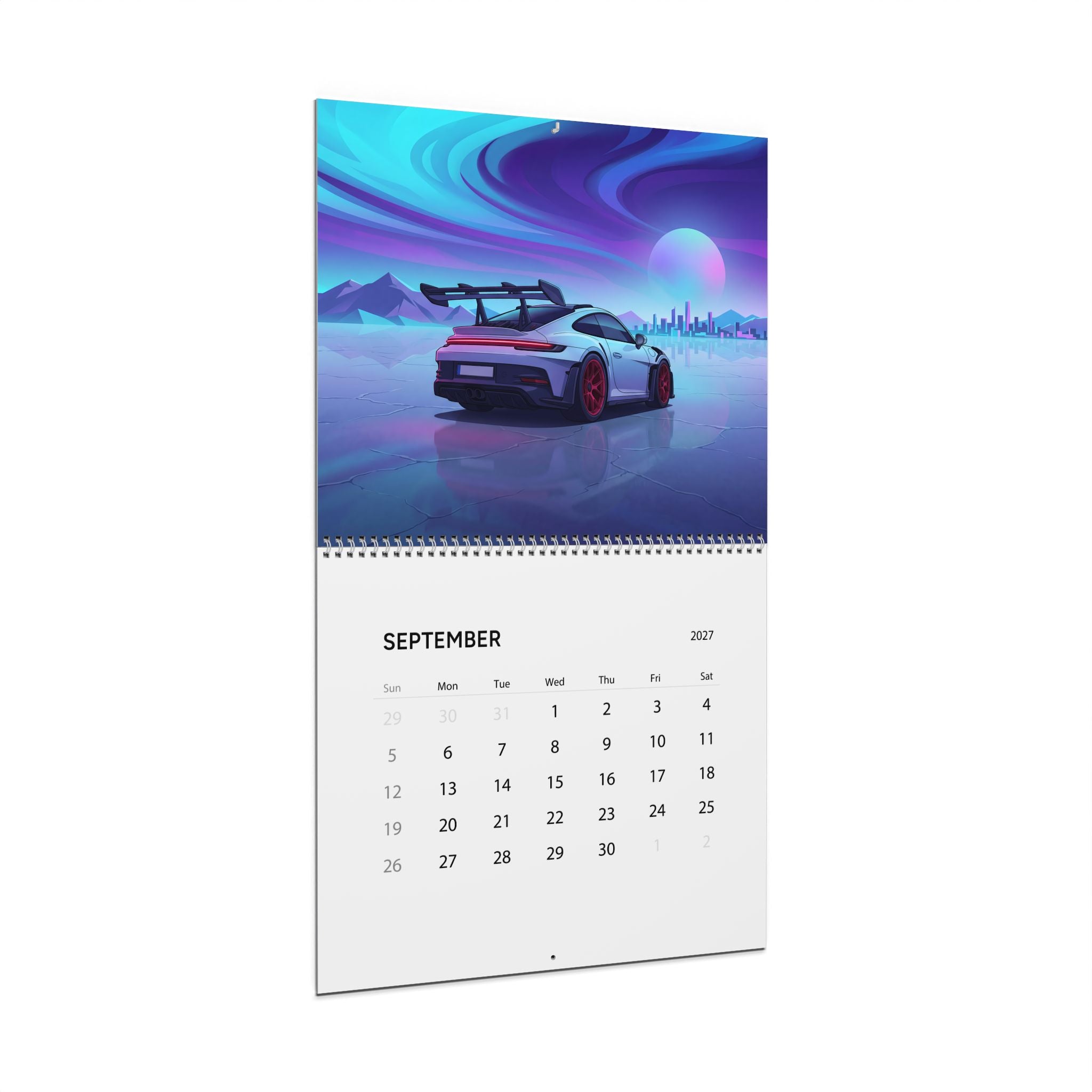 2027 Luxury Supercar Vaporwave Calendar – Exotic Performance Cars & Neon Dreamscape Artwork