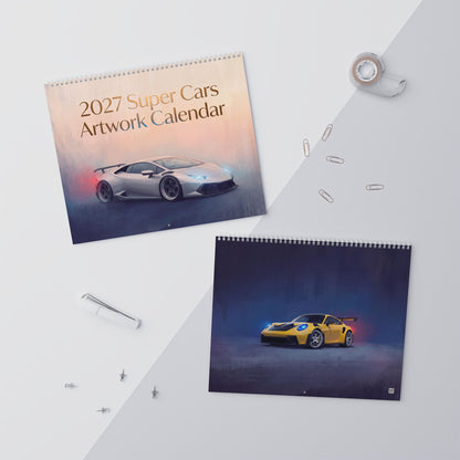 2027 Super Cars Artwork Calendar | Luxury Supercar Wall Calendar