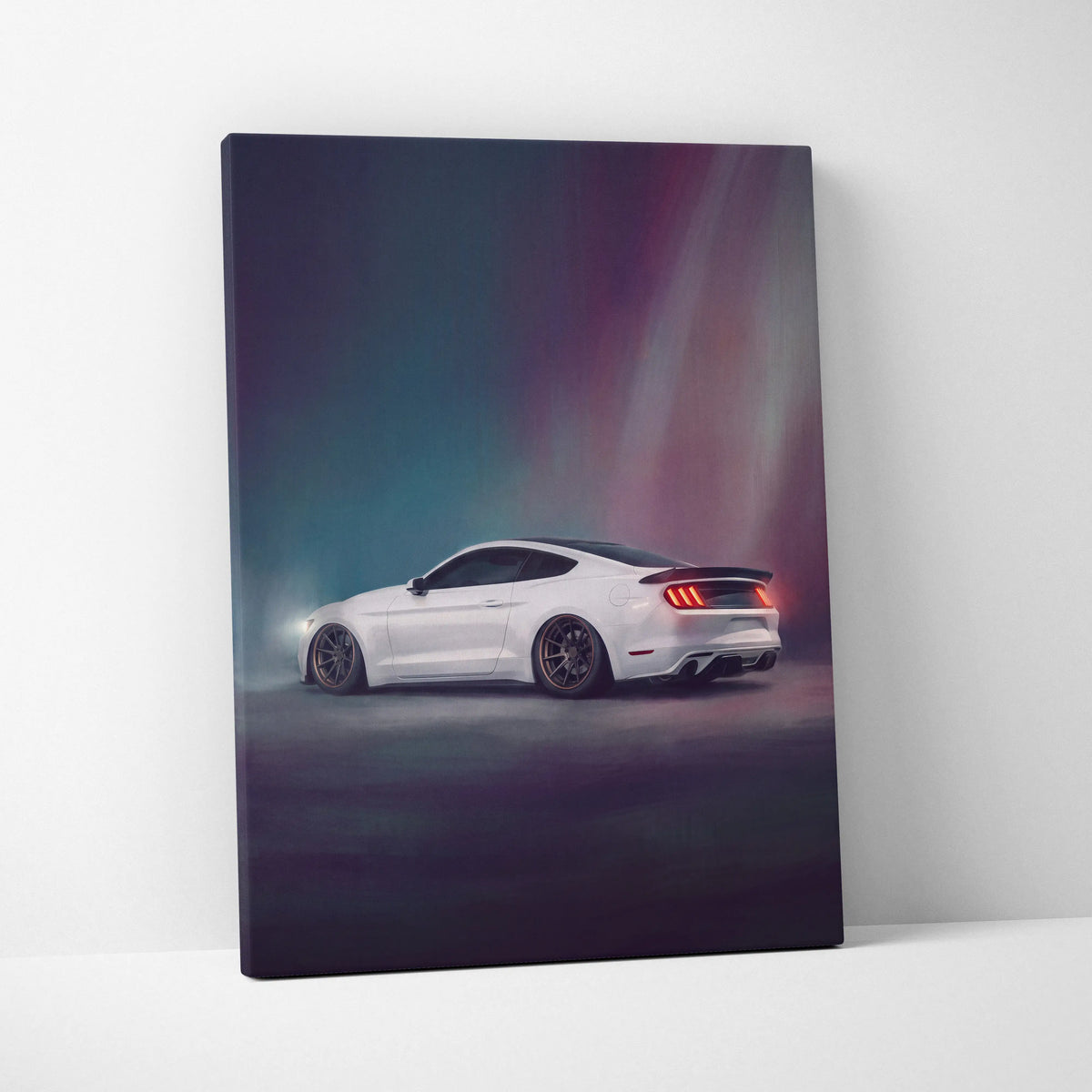 Ford Mustang Inspired Car Wall Art, Custom Muscle Car Canvas Print for Office