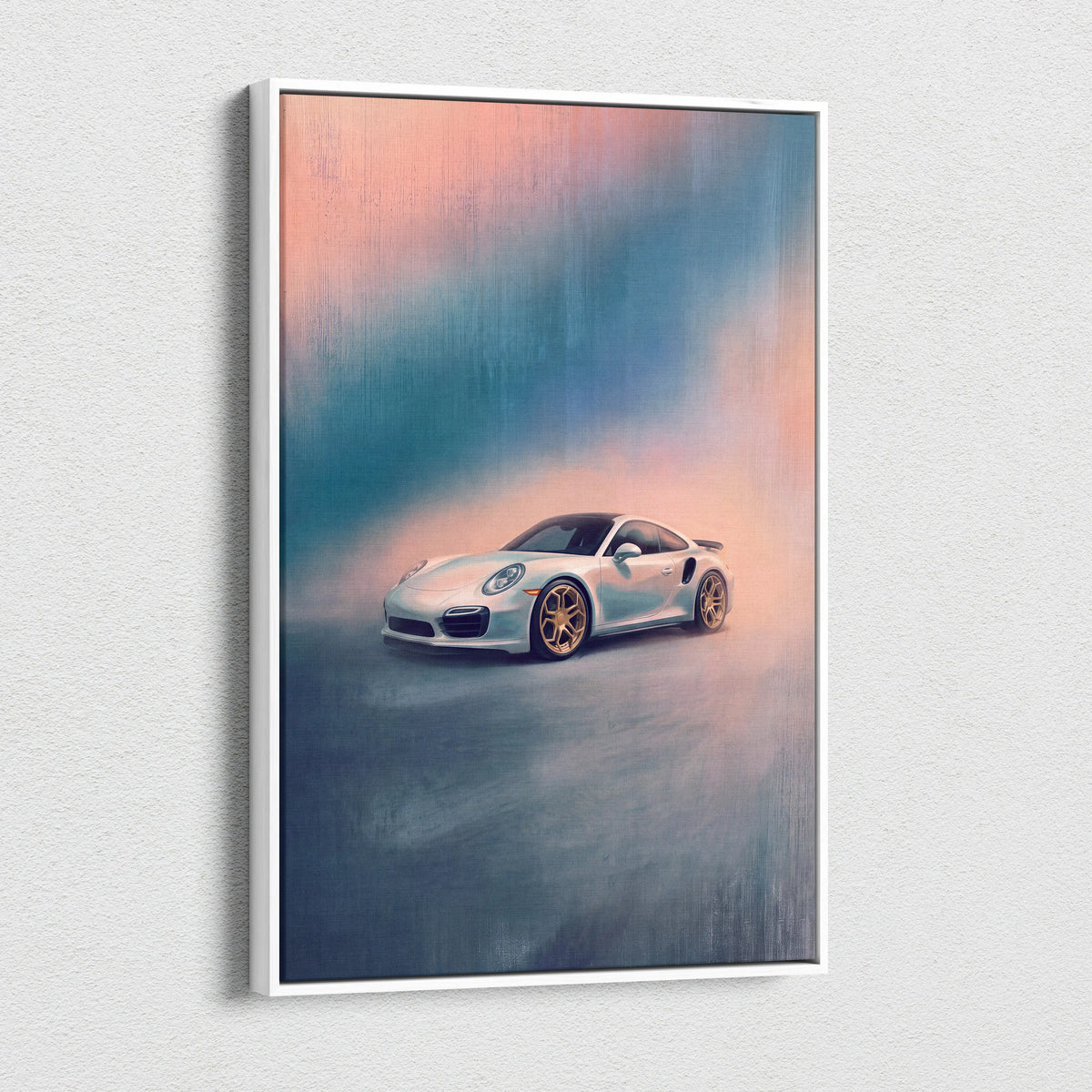 Porsche 911 Inspired Automotive Wall Art, Classic German Sports Car Canvas Art Print