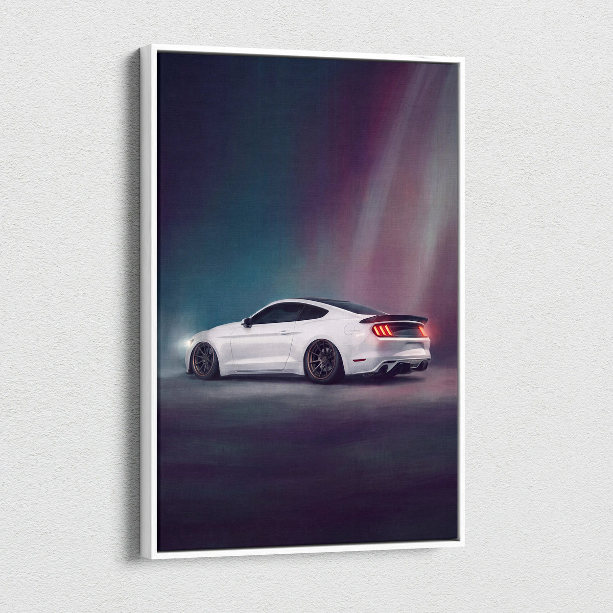 Ford Mustang Inspired Car Wall Art, Custom Muscle Car Canvas Print for Office