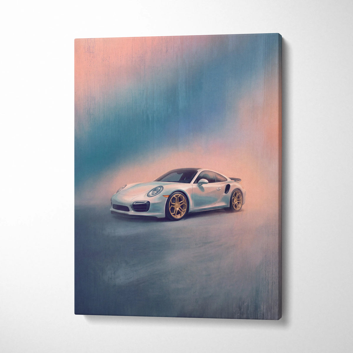 Porsche 911 Inspired Automotive Wall Art, Classic German Sports Car Canvas Art Print
