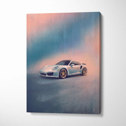 Porsche 911 Inspired Automotive Wall Art, Classic German Sports Car Canvas Art Print