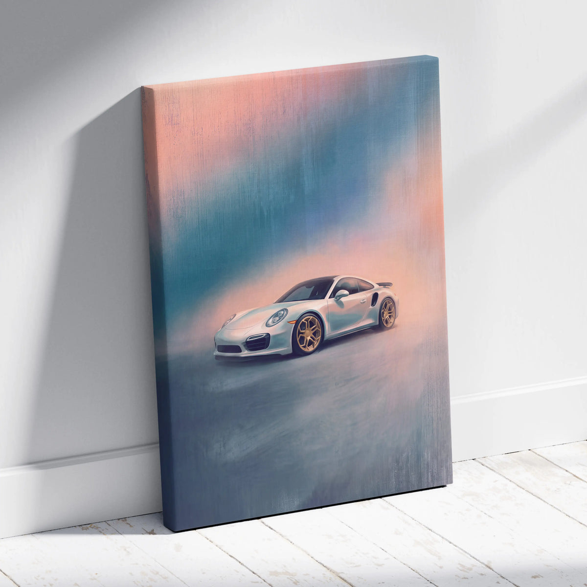 Porsche 911 Inspired Automotive Wall Art, Classic German Sports Car Canvas Art Print
