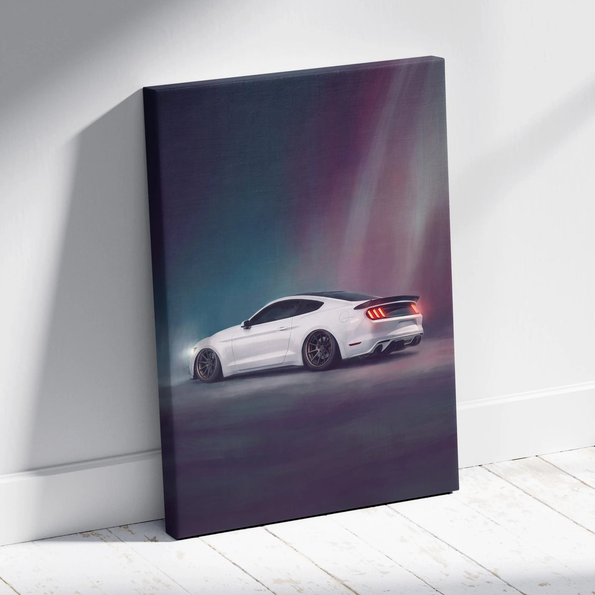 Ford Mustang Inspired Car Wall Art, Custom Muscle Car Canvas Print for Office