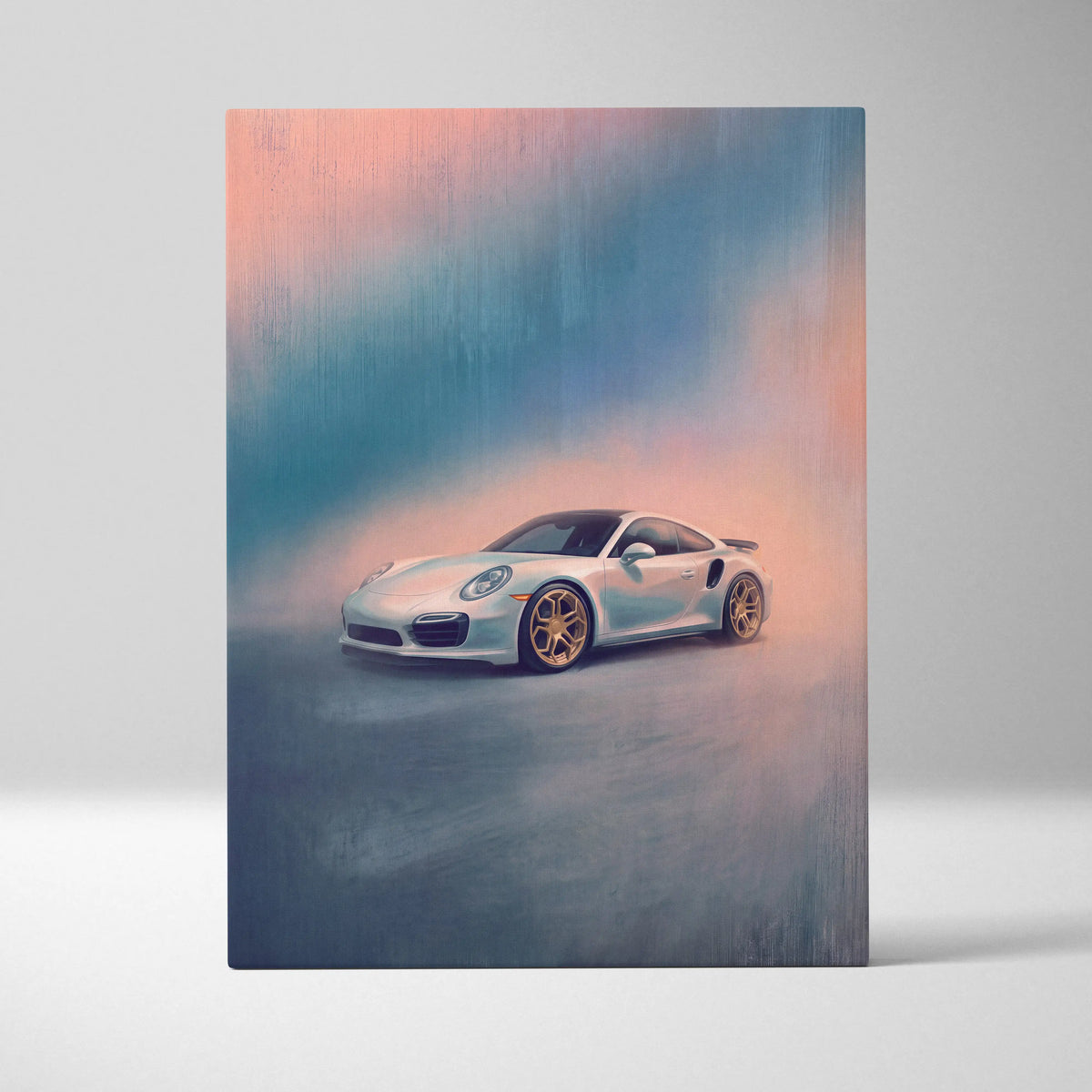Porsche 911 Inspired Automotive Wall Art, Classic German Sports Car Canvas Art Print