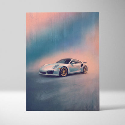 Porsche 911 Inspired Automotive Wall Art, Classic German Sports Car Canvas Art Print