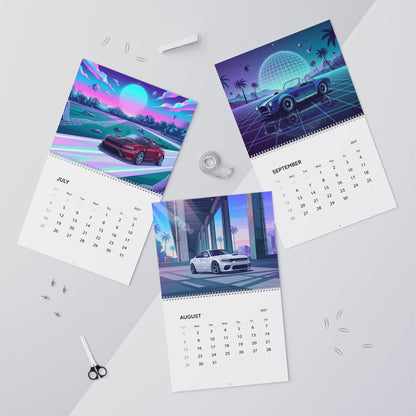 2027 Muscle Car Vaporwave Wall Calendar – American Muscle, Classic Performance Cars & Retro Neon Artwork