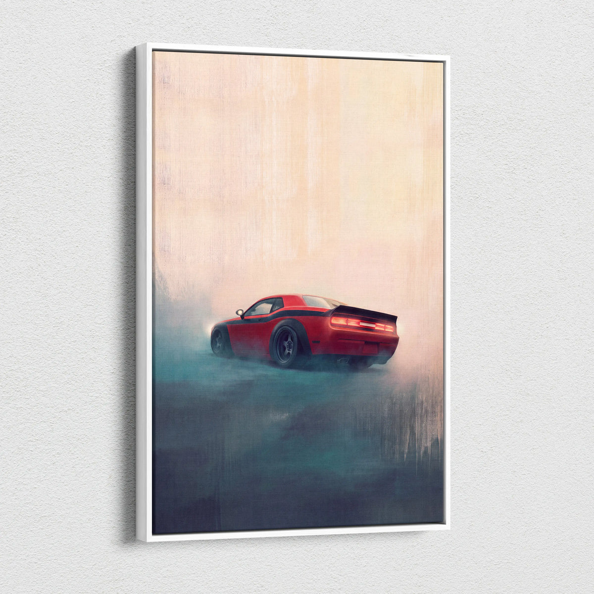 Dodge Challenger Inspired Automotive Canvas Art, Widebody Muscle Car Decor for Bedroom