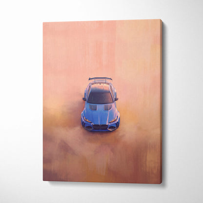 BMW M4 Inspired Automotive Wall Art, High Performance German Coupe Canvas Print