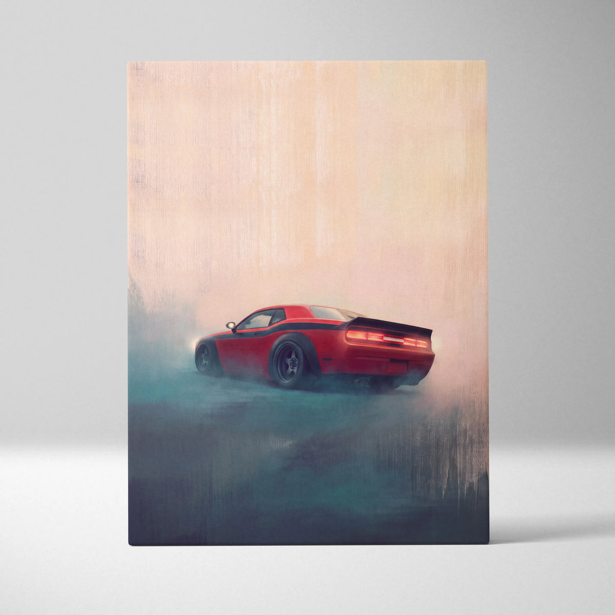 Dodge Challenger Inspired Automotive Canvas Art, Widebody Muscle Car Decor for Bedroom