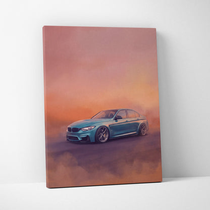 BMW M3 Inspired Automotive Wall Art - Luxury Sports Car Canvas Painting for Modern Home Decor