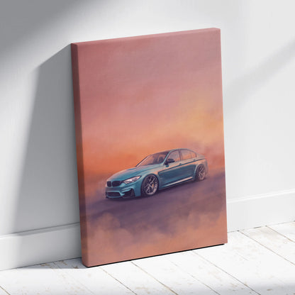BMW M3 Inspired Automotive Wall Art - Luxury Sports Car Canvas Painting for Modern Home Decor