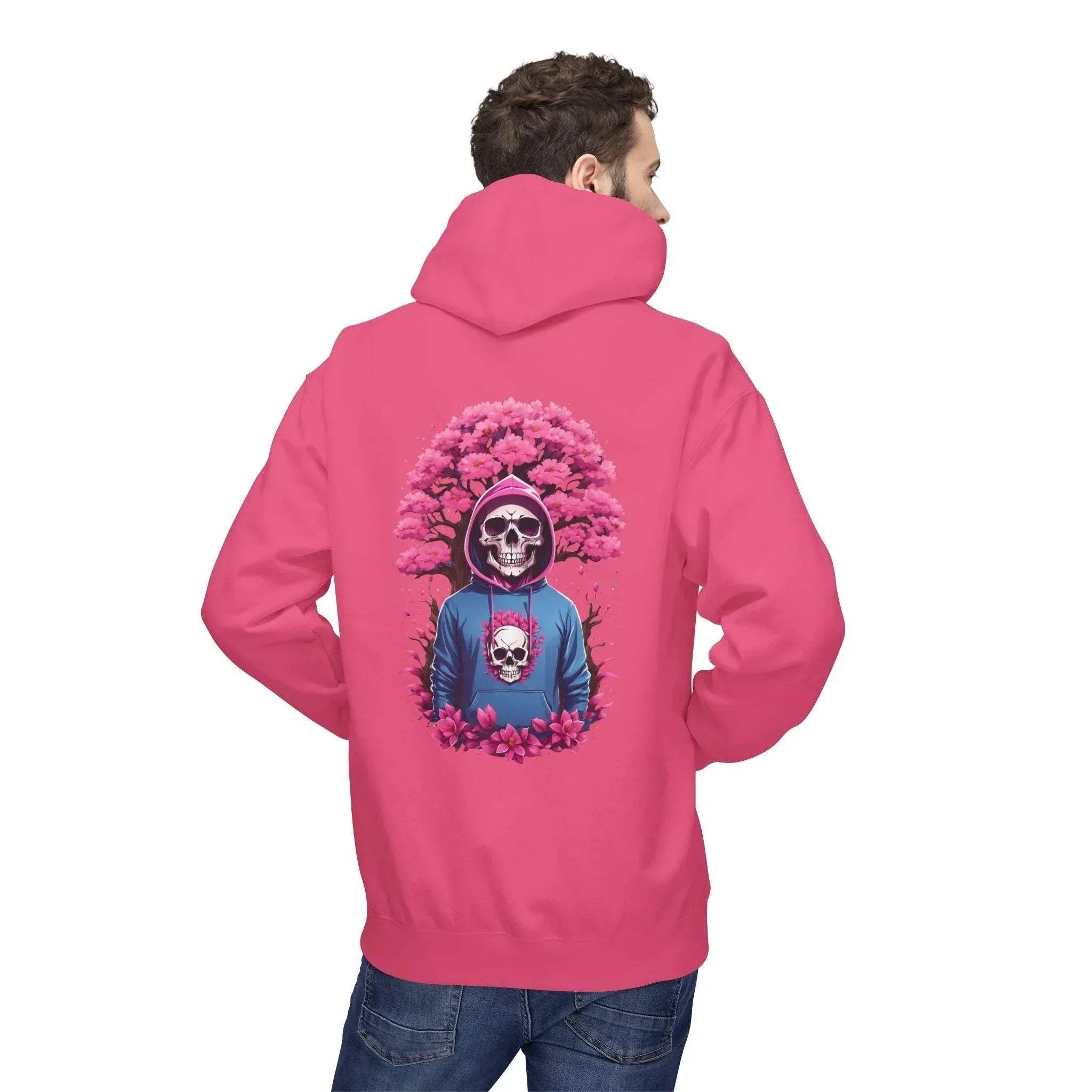 Cozy Chic Skull & Pink Floral Fleece Hoodie