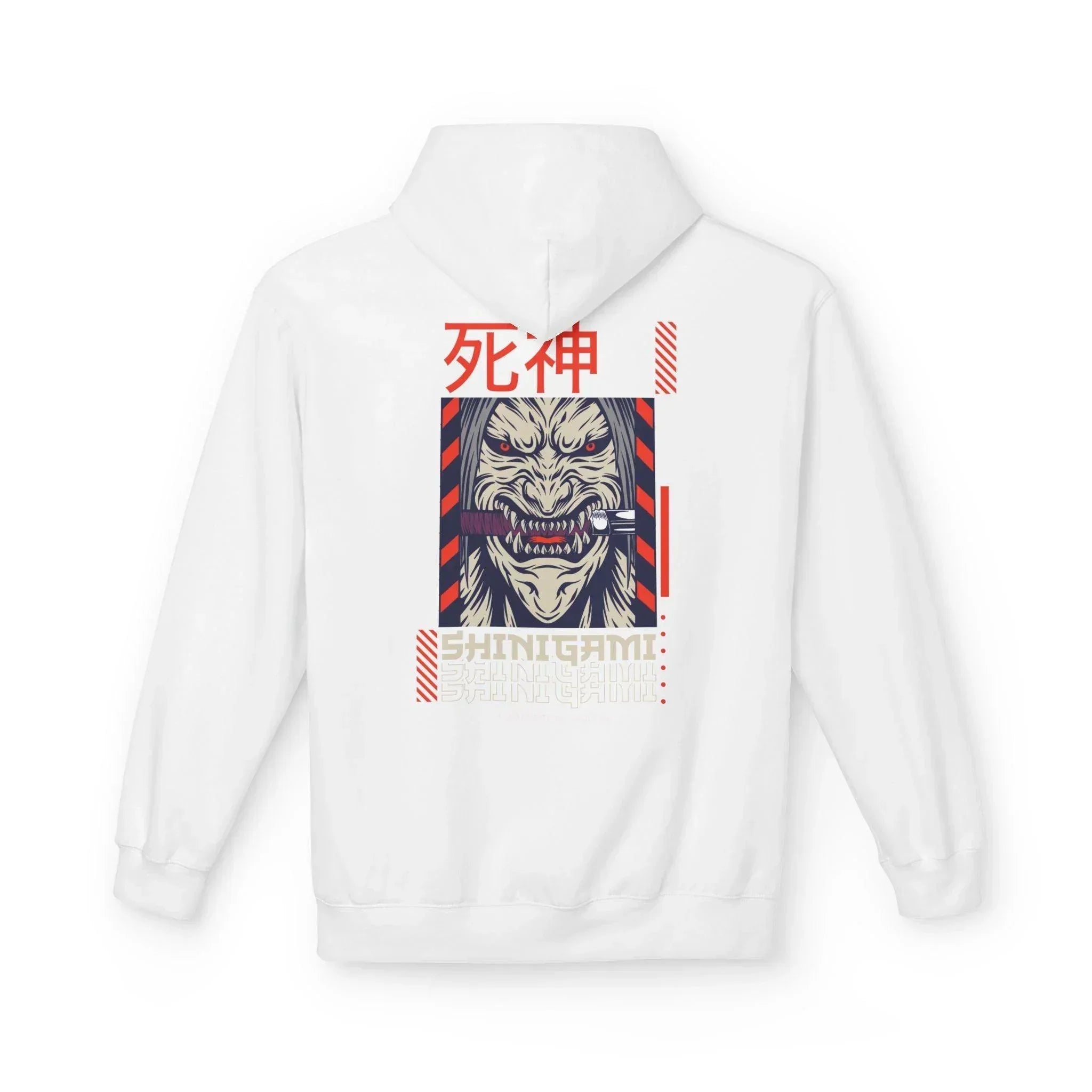 Shinigami-Inspired Japanese Streetwear Fleece Hoodie - Comfort Meets Cultural Style