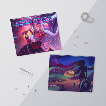 2027 Fantasy Artwork Calendar – Colorful Vaporwave Inspired Art & Neon Designs