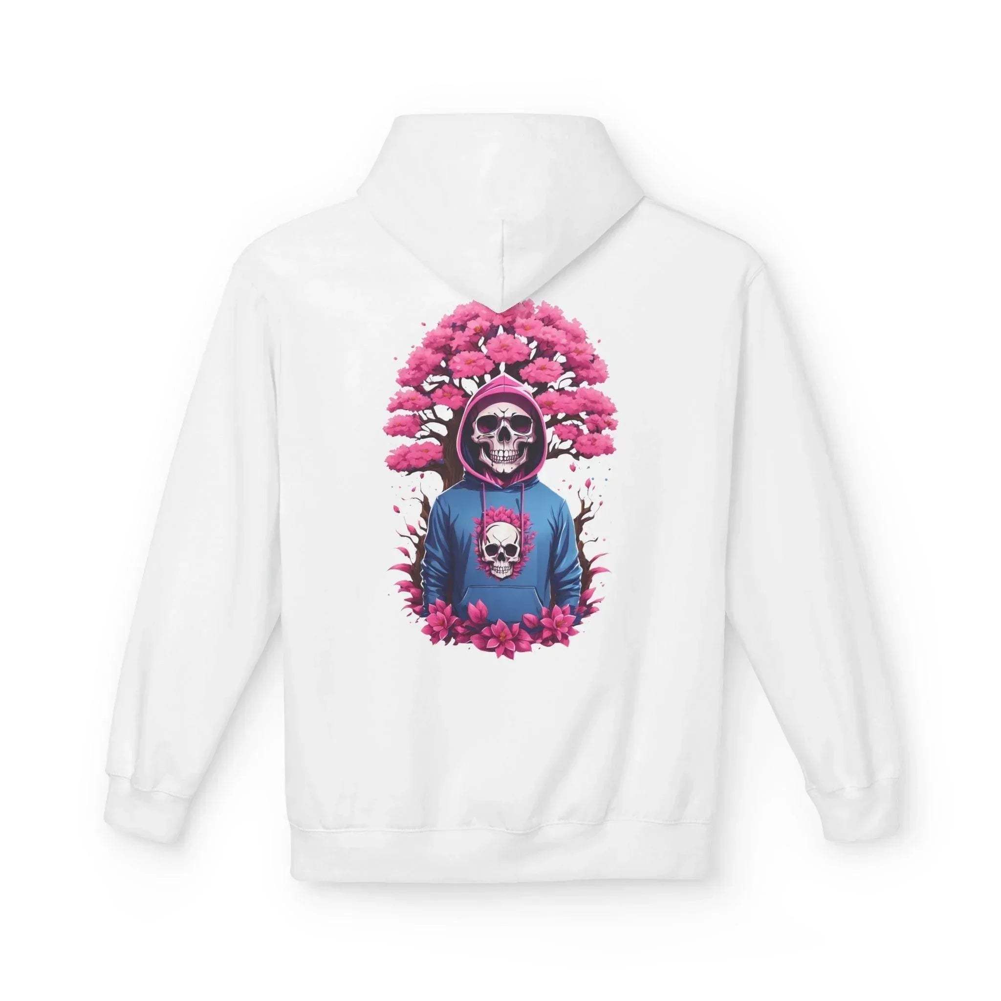 Cozy Chic Skull & Pink Floral Fleece Hoodie