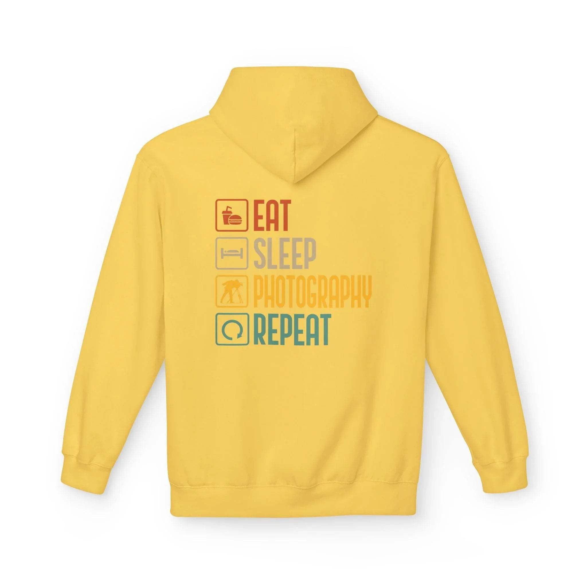 Cozy Photography Lover's Fleece Hoodie: "Eat, Sleep, Capture, Repeat"