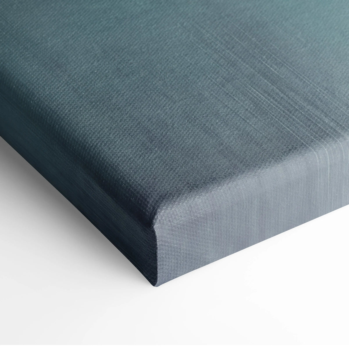 Nissan z inspired dark teal canvas art with textured woven fabric and raised edges for modern garage decor