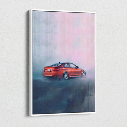 BMW M4 Inspired Canvas Art, Luxury Sports Car Wall Decor Print