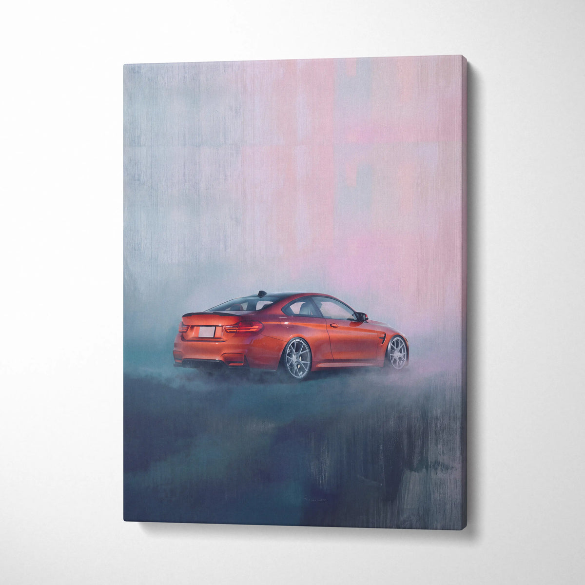 BMW M4 Inspired Canvas Art, Luxury Sports Car Wall Decor Print