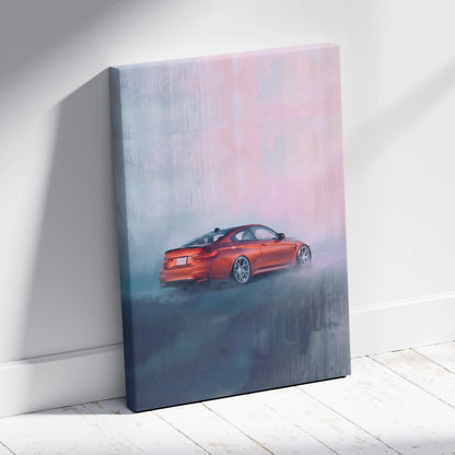 BMW M4 Inspired Canvas Art, Luxury Sports Car Wall Decor Print