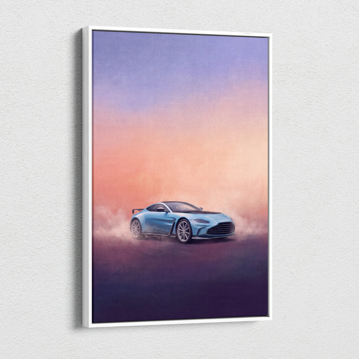 Aston Martin Vantage Inspired Car Wall Art, Modern British Sports Car Canvas Painting