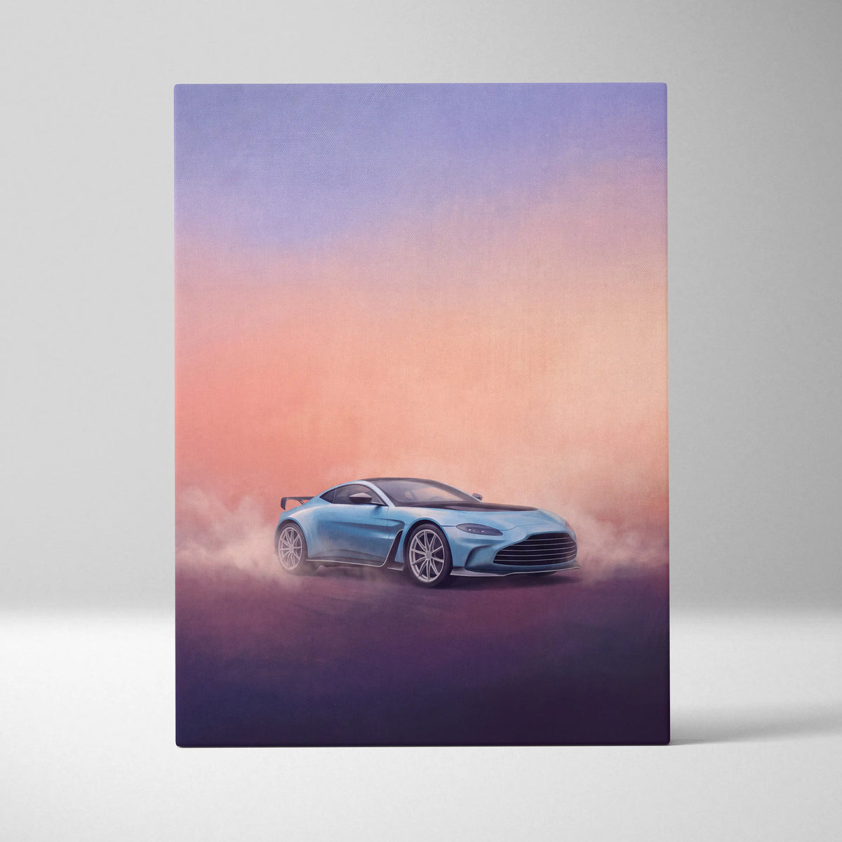 Aston Martin Vantage Inspired Car Wall Art, Modern British Sports Car Canvas Painting