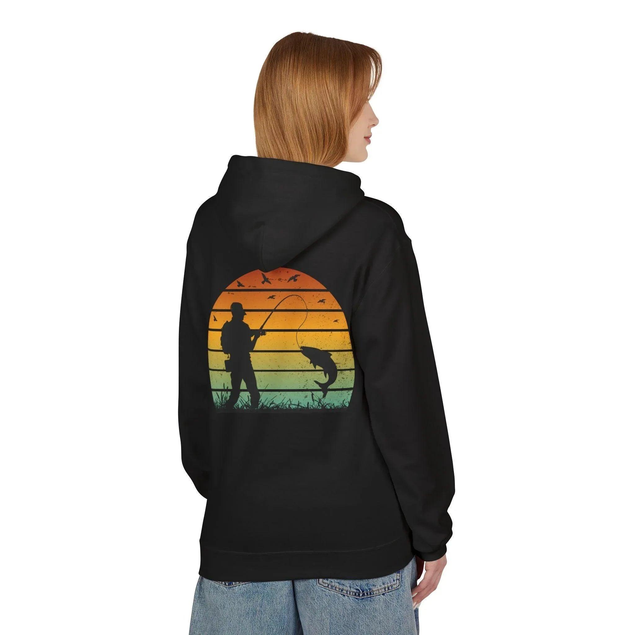 Ultimate Retro Fishing Fleece Hoodie for Comfort and Style