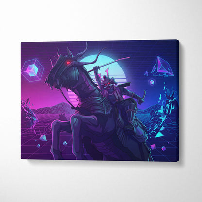 Vaporwave Neon Dragon Canvas - Dragon Neon Colors Pink Purple Living Room Vaporwave Mystical Mood Retro Futurism Canvas
