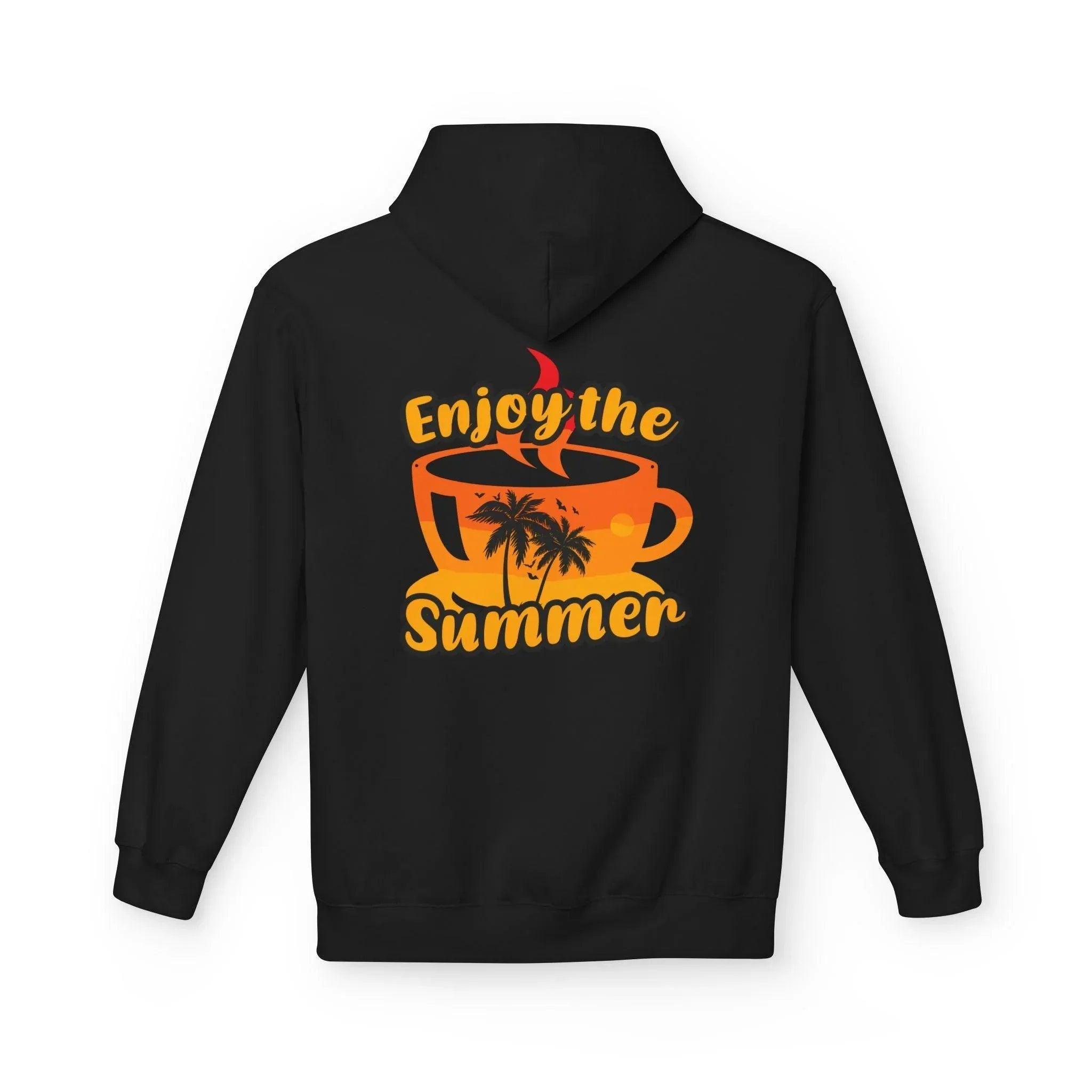 Cozy "Summer Vibes" Coffee Fleece Hoodie for Ultimate Comfort and Style