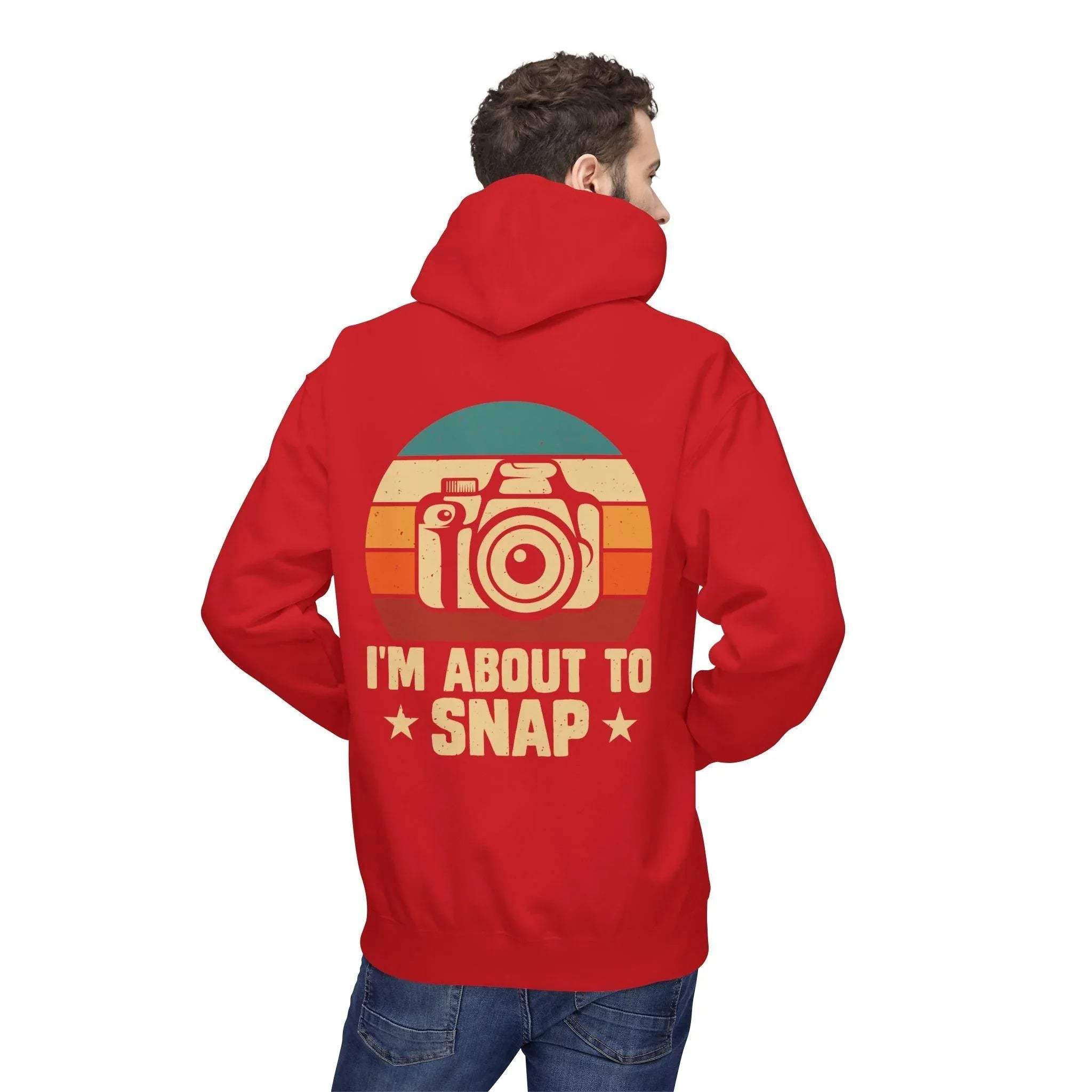 Retro Photographer's "I'm About to Snap" Fleece Hoodie - Stylish Comfort for Creatives