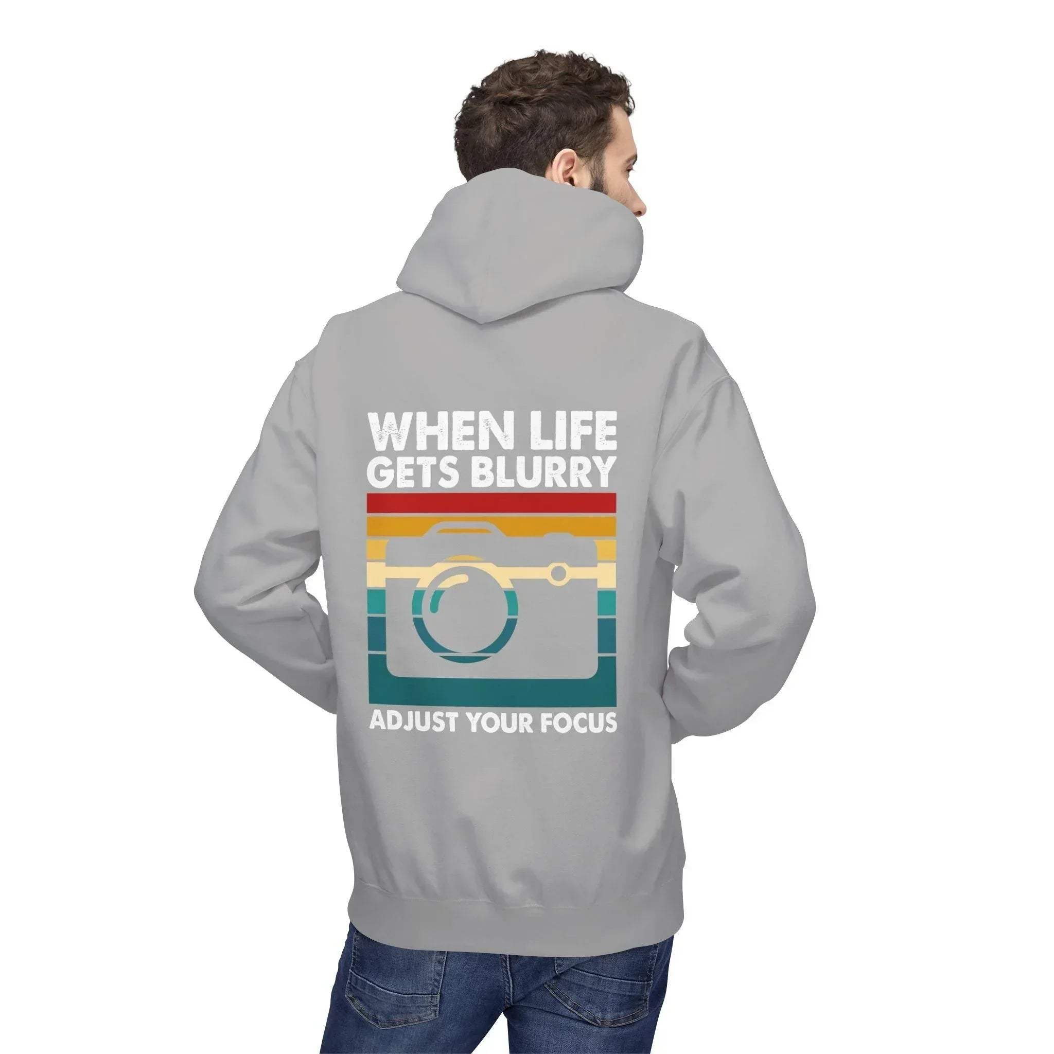 Inspirational 'Adjust Your Focus' Cozy Fleece Hoodie for Ultimate Comfort
