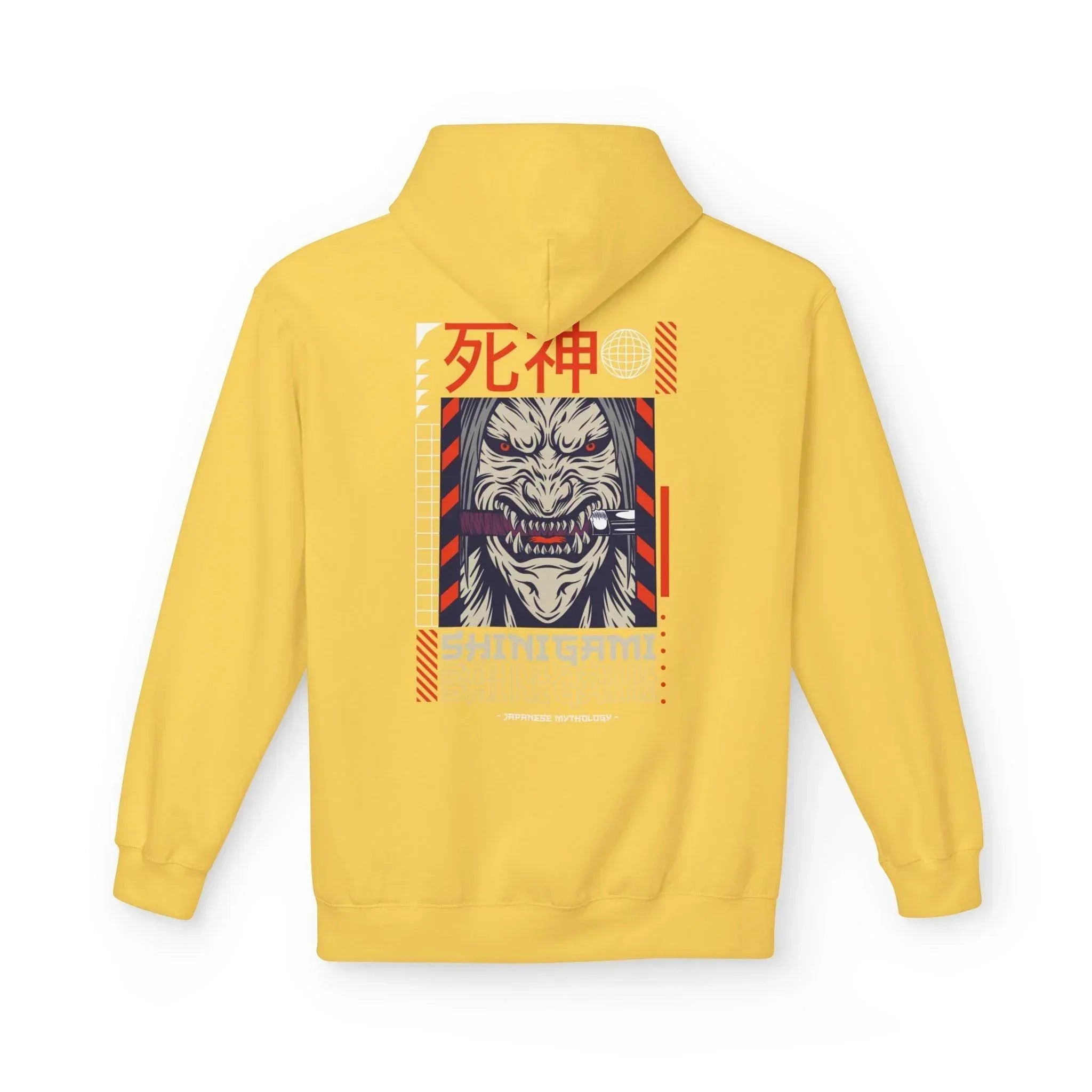 Shinigami-Inspired Japanese Streetwear Fleece Hoodie - Comfort Meets Cultural Style