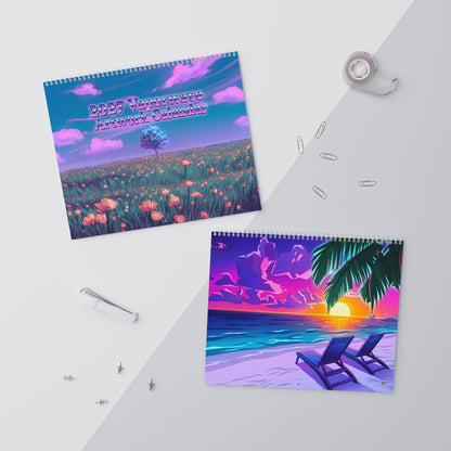 2027 Vaporwave Artwork Wall Calendar – Neon Dreamscape & Retro Digital Art