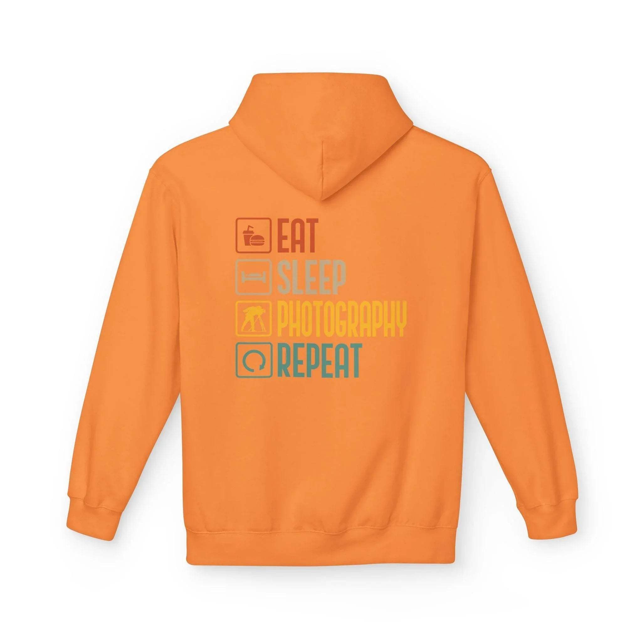 Cozy Photography Lover's Fleece Hoodie: "Eat, Sleep, Capture, Repeat"