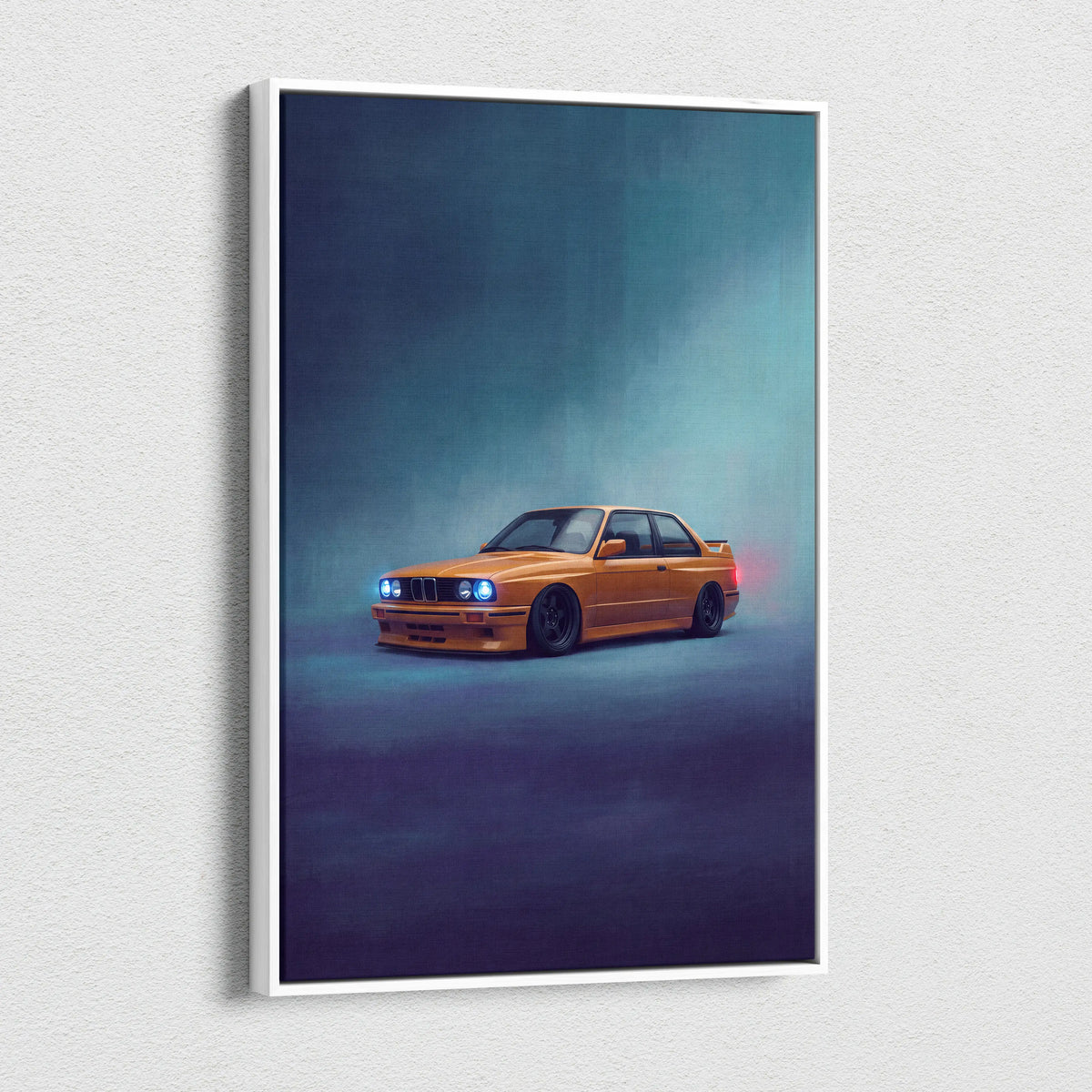 BMW E30 M3 Inspired Automotive Wall Art, Classic German Sports Car Canvas Art Print